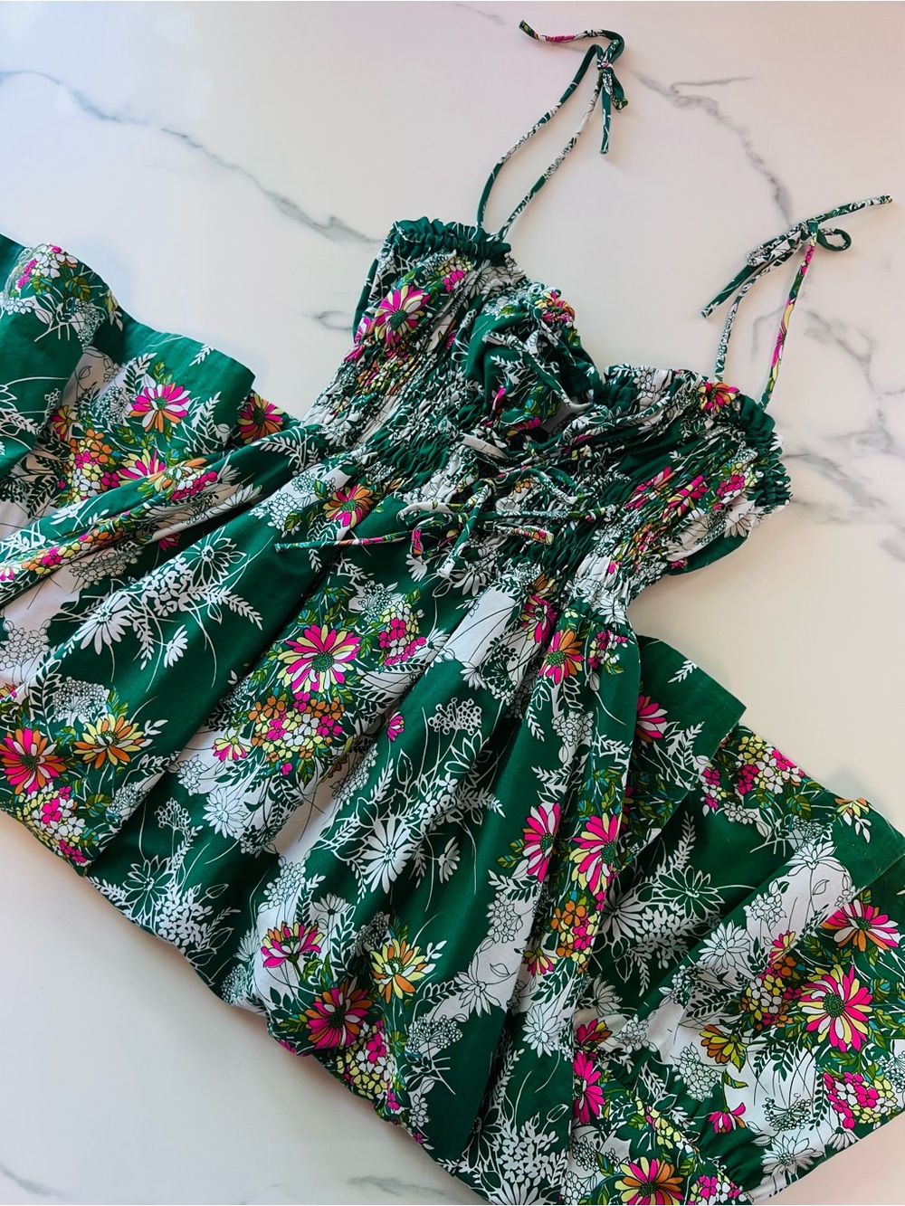 Stunning LONG Maxi 1960s Otaheite Honolulu 100% Cotton Vintage Sun Dress